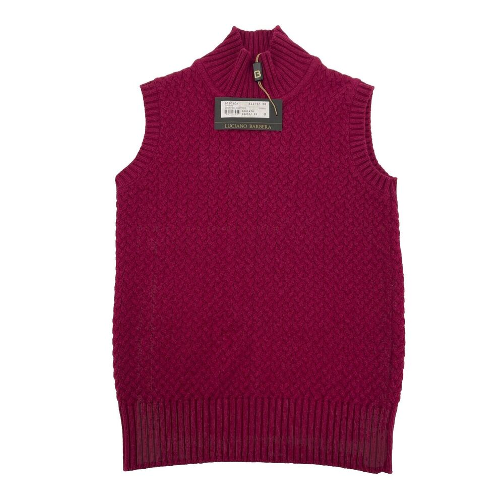 Luciano Barbera Cashmere Turtleneck Sleeveless Sweater Womens Small Purple Italy